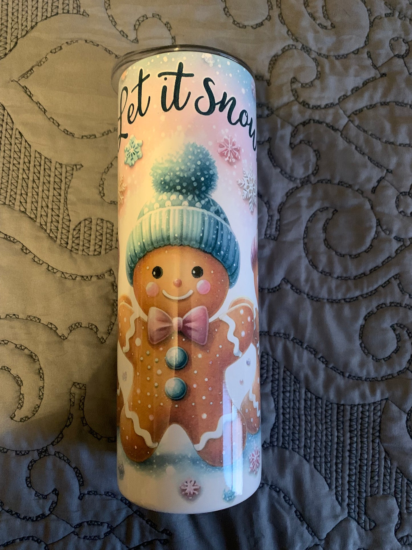 Let it snow gingerbread tumbler