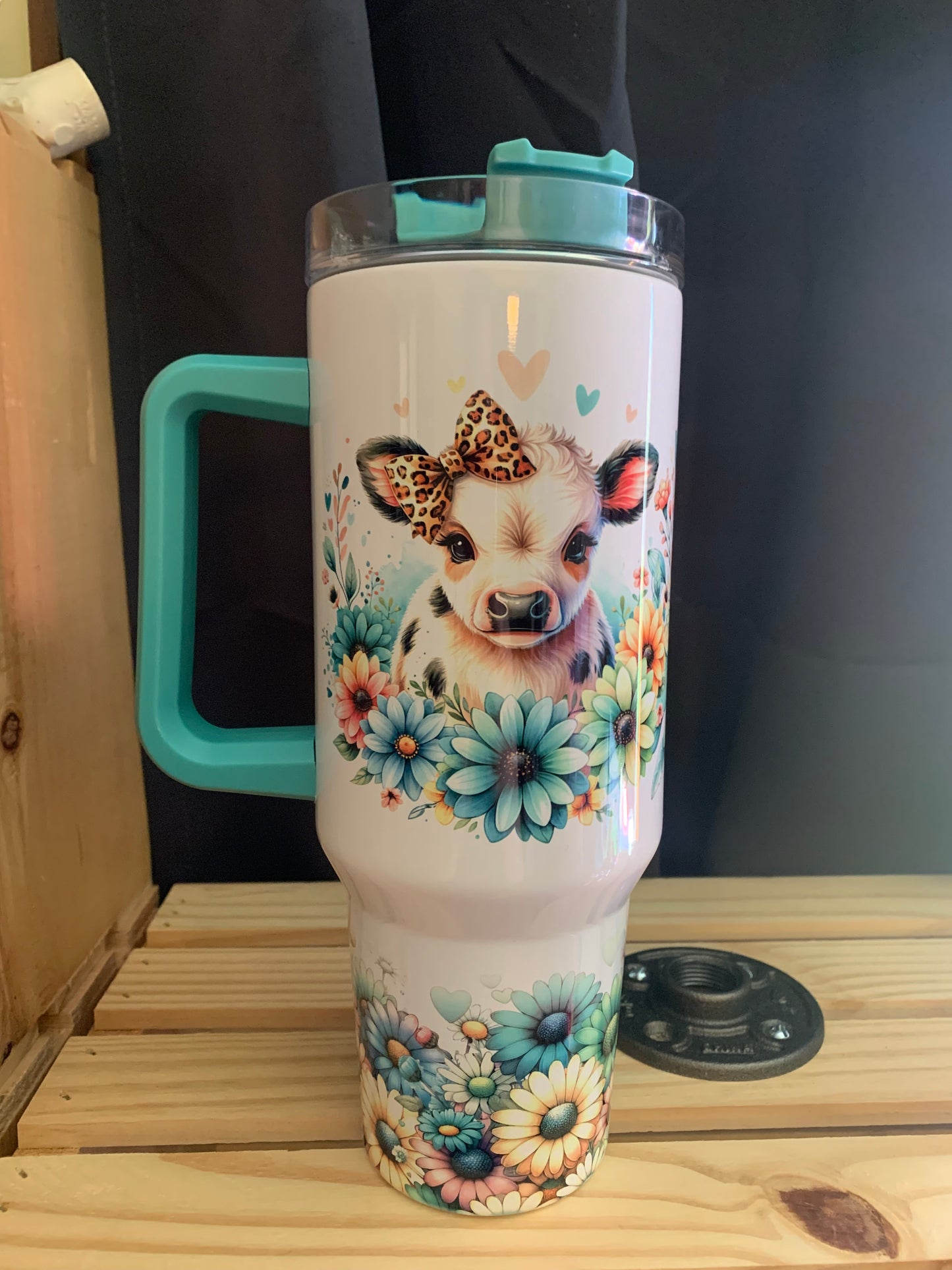 Black and white cow sunflowers