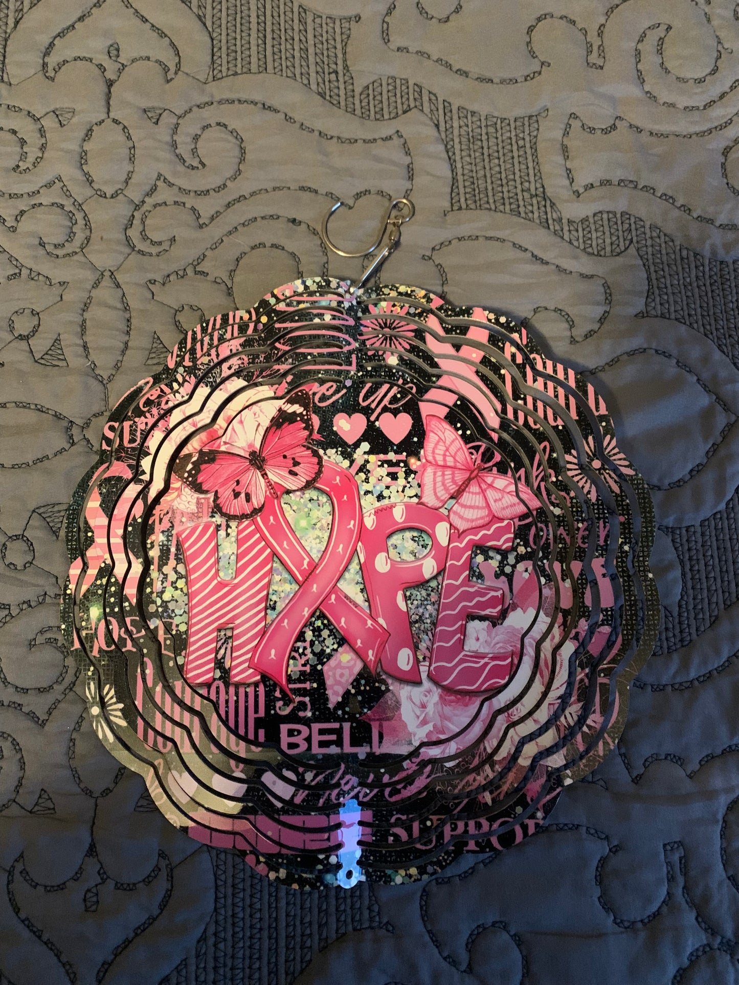 Breast cancer wind spinner