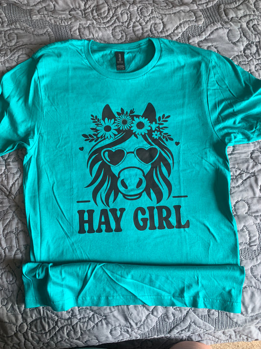 Hay girl horse shirt