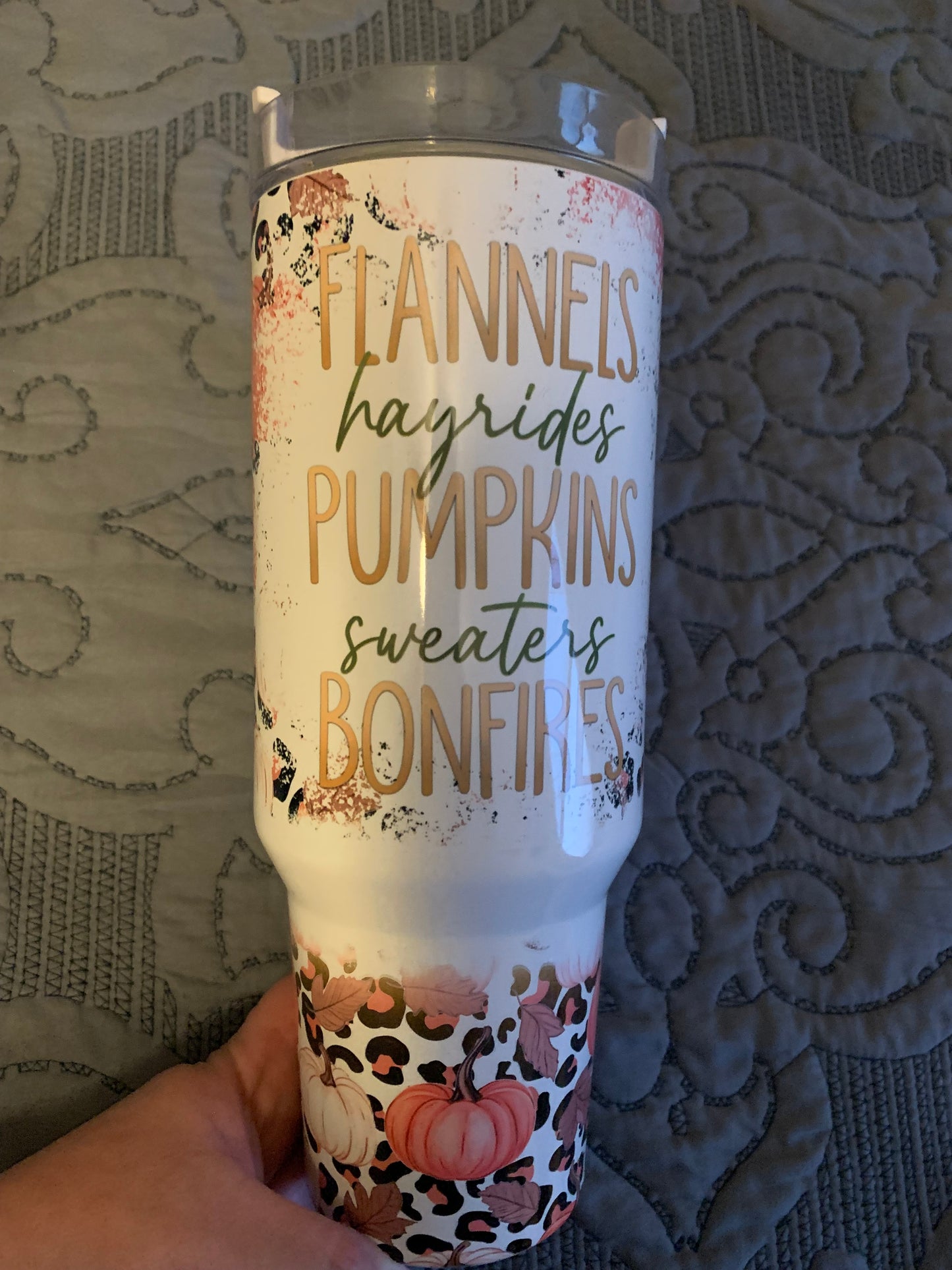 Fall themed 40 oz tumbler