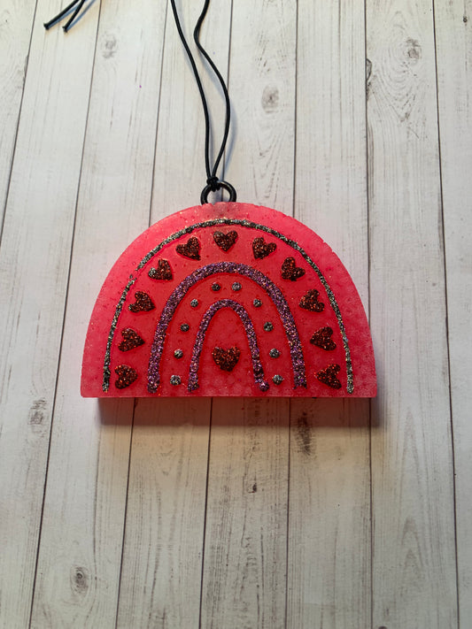 Rainbow heart freshie