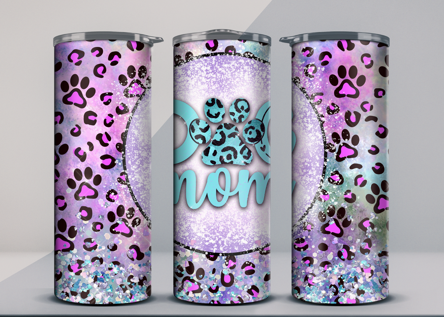 Dog mom leopard tumbler