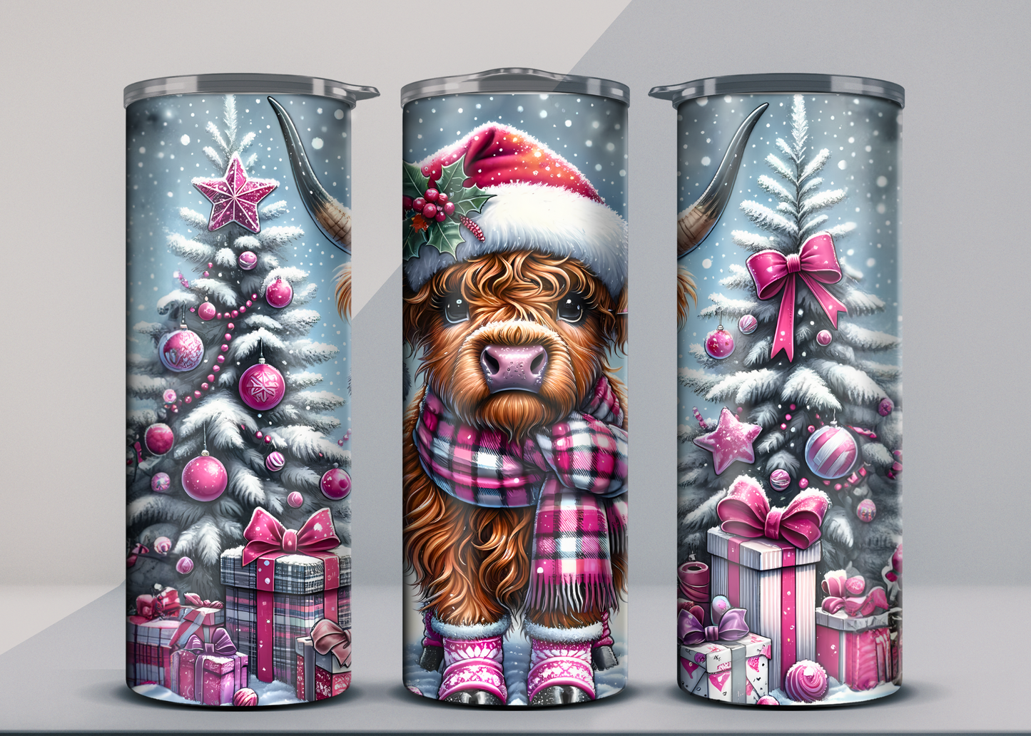 Christmas cow tumbler